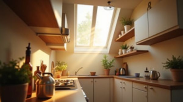 7 astuces pour optimiser la lumière dans une petite cuisine avec verrière